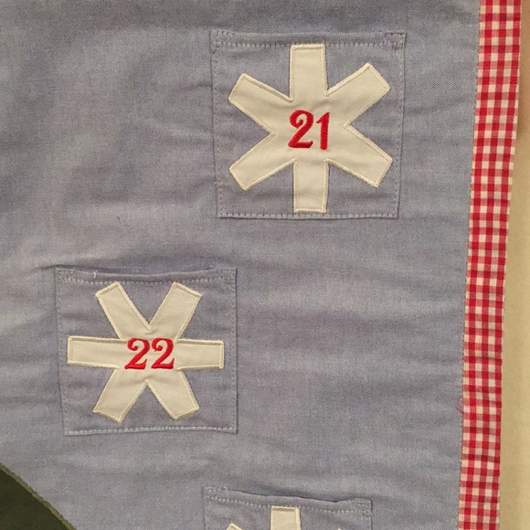 Pottery Barn blue chambray wall hanging Christmas countdown advent calendar - Picture 7 of 16